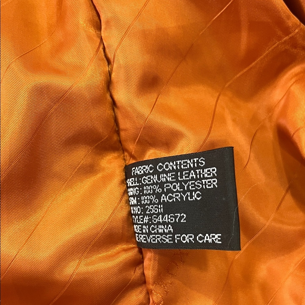 XOXO Women's Rust Faux Leather Jacket with Faux Fur Collar - Picture 6 of 11